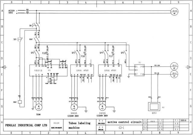 circuit for labeling machine soft tubes labeller equipment fully automatic elektriline joonistus.jpg