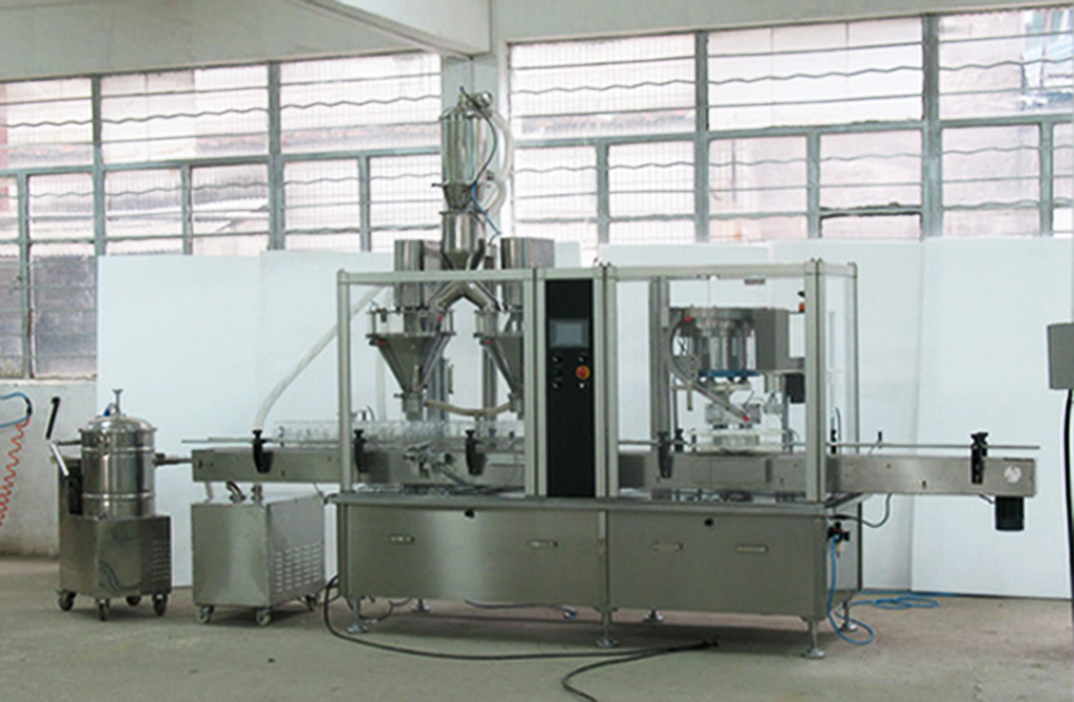 automatic powder filling line topeltpeadega pulbri pakkimismasin.jpg